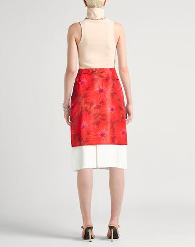 Woman Midi skirt Red Size 4 Polyester