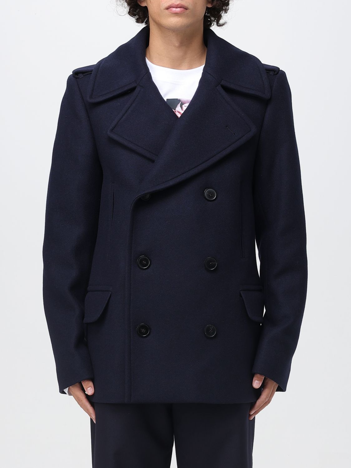 Coat Men color Blue