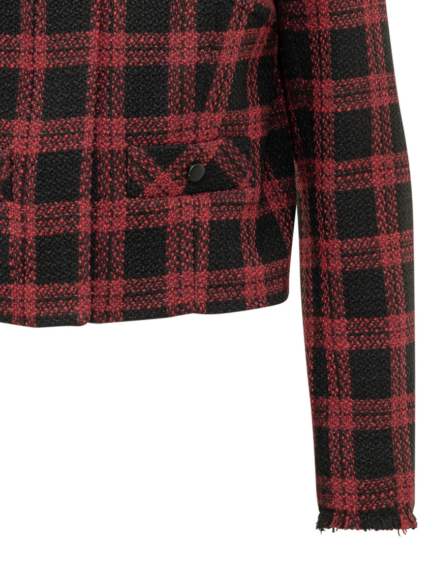 Red Round Neck Trench Coat