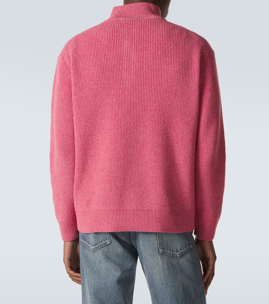 Wool and cotton half-zip sweater