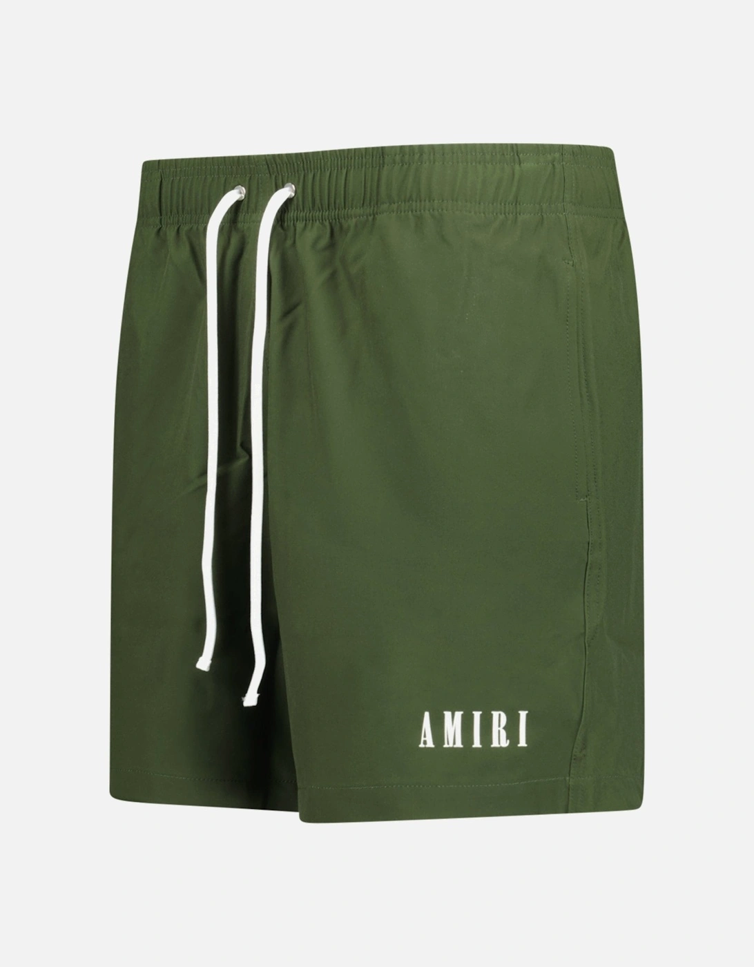 Men's Amiri Core Logo Drawstring Swim Shorts Olive Green