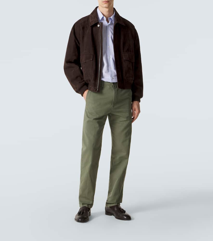Cotton and linen slim pants