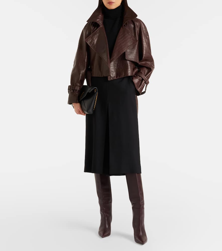 Hatti croc-effect leather jacket