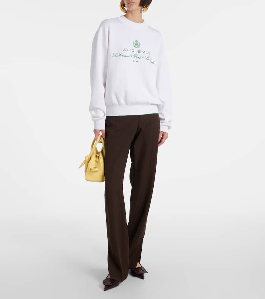 Vince embroidered cotton-blend sweatshirt