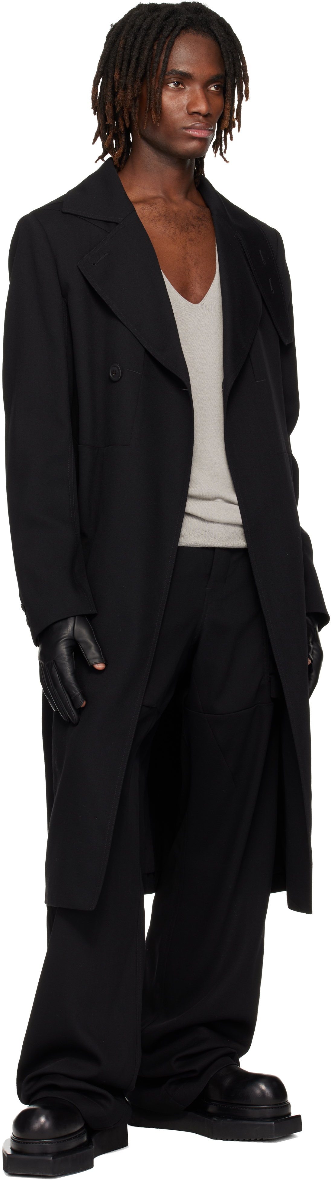 Black Temple Drella Trench Coat