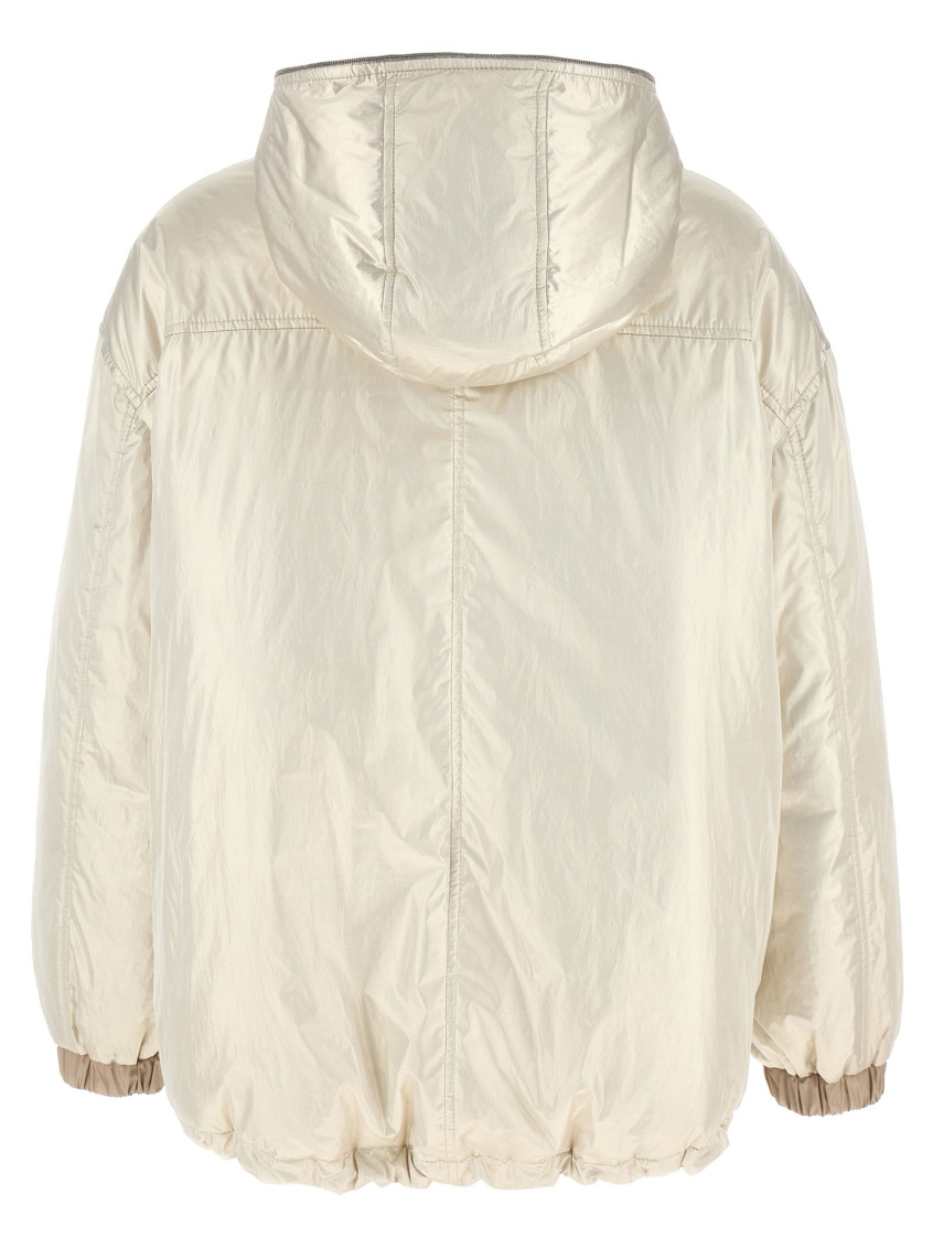 -Laminated Reversible Down Jacket Giacche Beige-Donna
