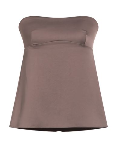Woman Top Chocolate brown Size 8 Polyester