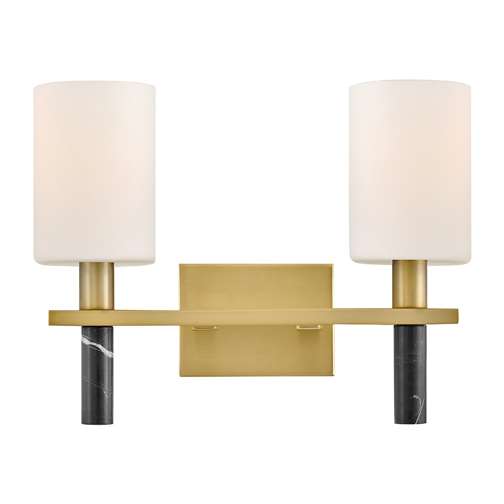 Lacquered Brass LED Bathroom Vanity Light from the Turin Collection