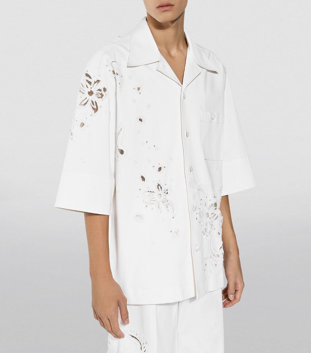 Floral-Embroidered Shirt