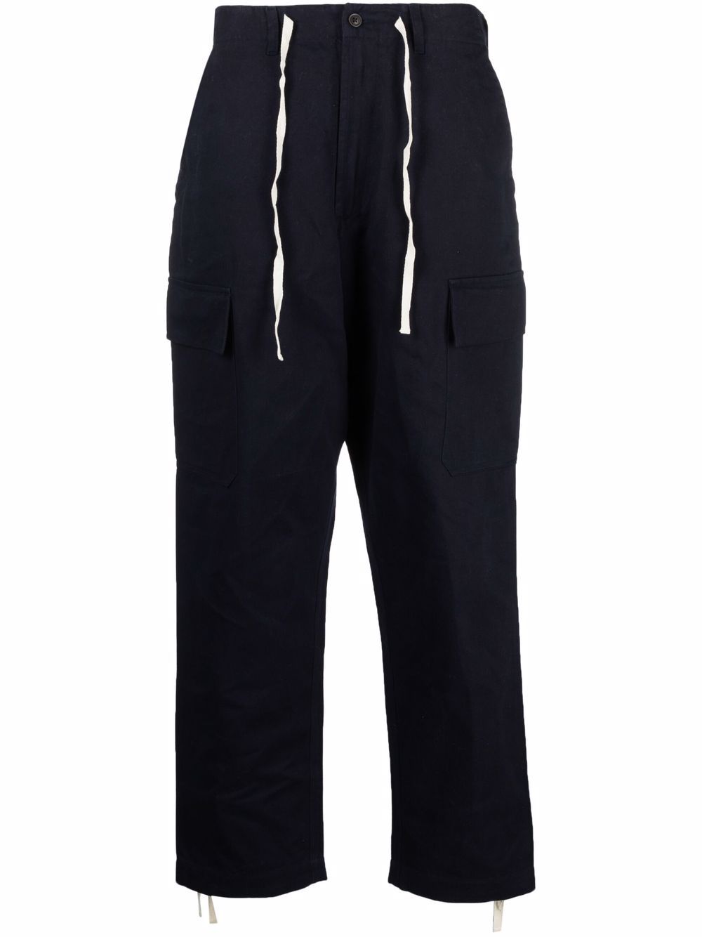 Drawstring straight-leg trousers - Blue