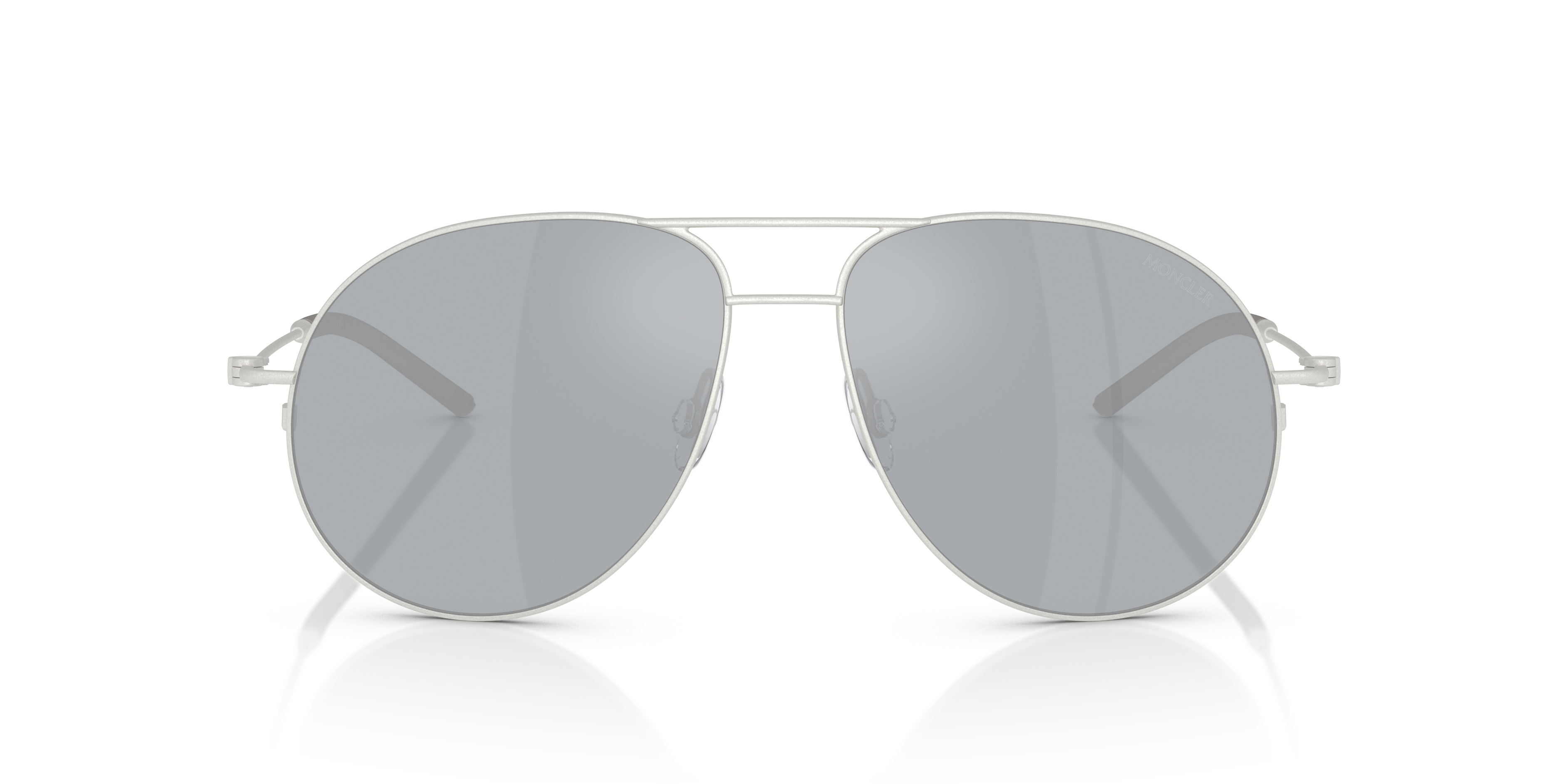 Moncler Unisex Moncler ME4002 FLYZE 10041U Gafas de sol Acero Plata Azul Piloto Espejo