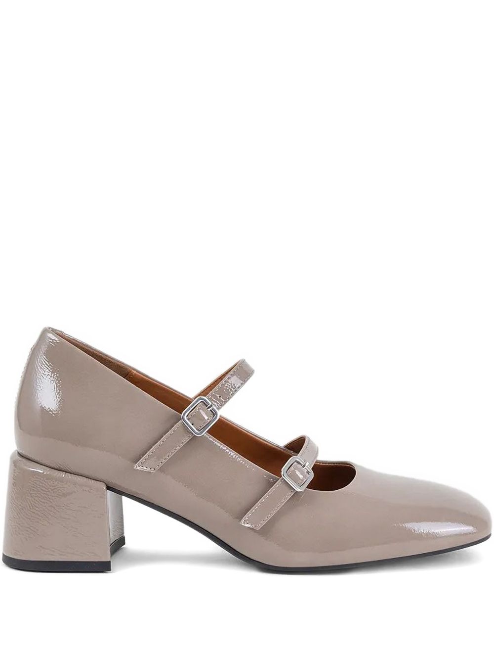 55mm Adison double-buckle block-heel pumps - Neutrals
