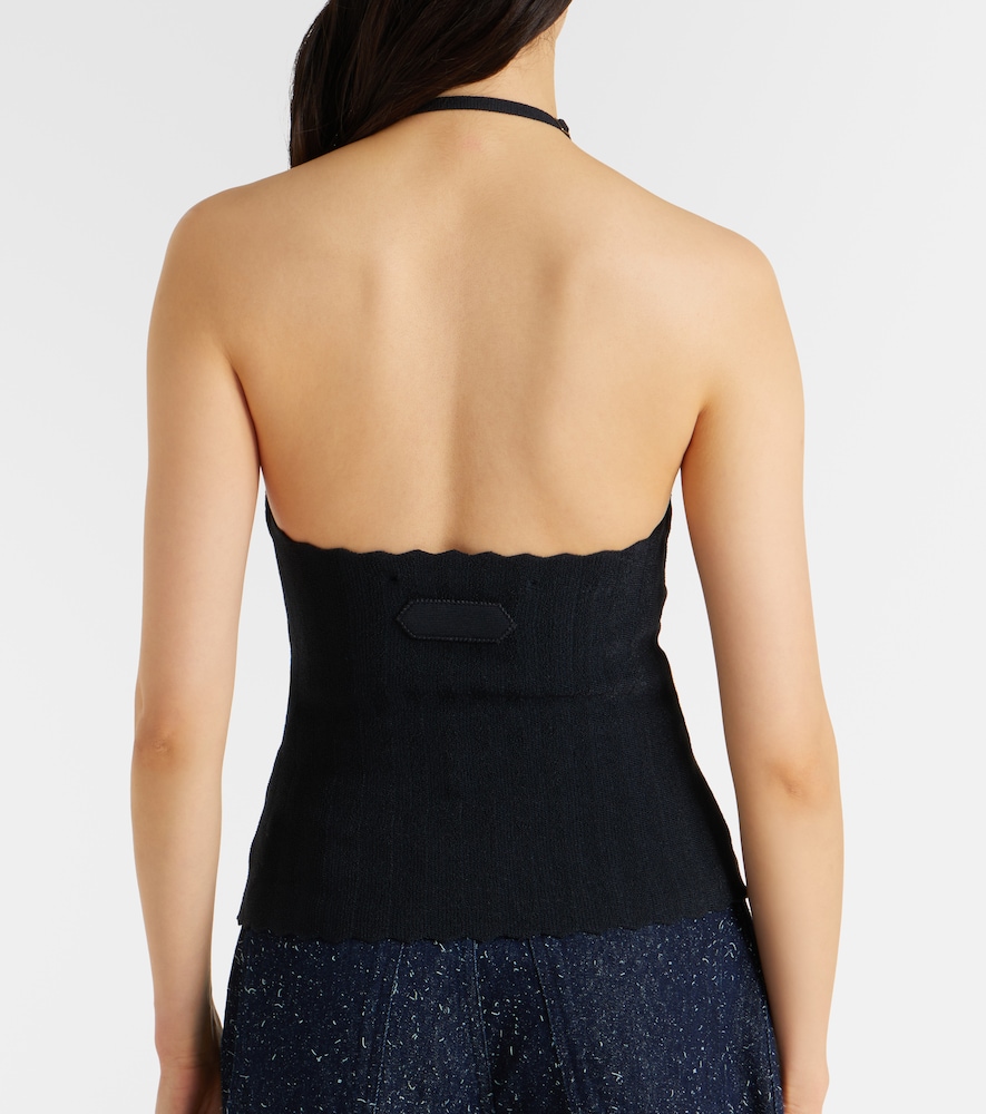 Tablier knitted halterneck top