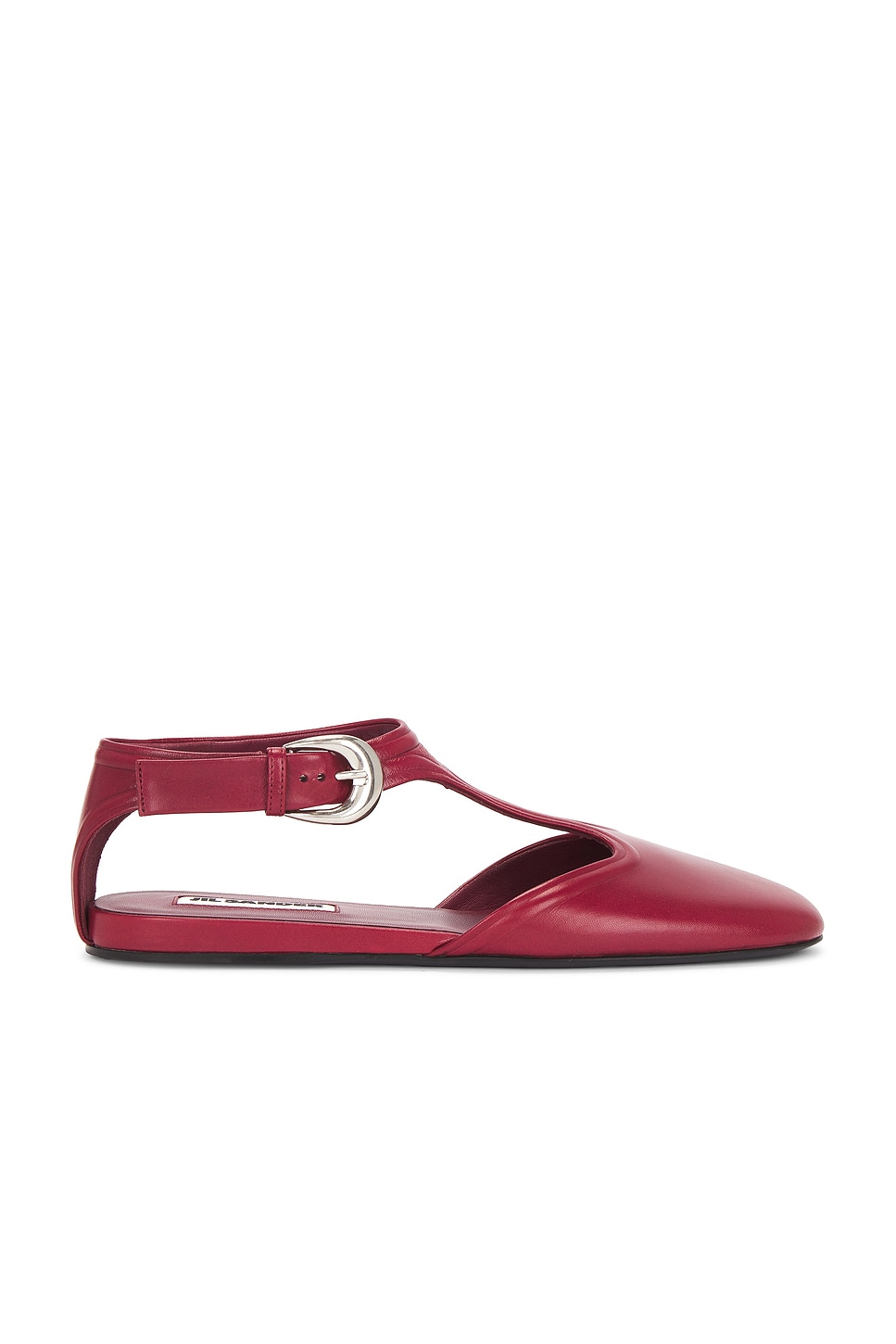 Jil Sander Mary Jane Flat in Cedar Red - Red. 39.5 also in