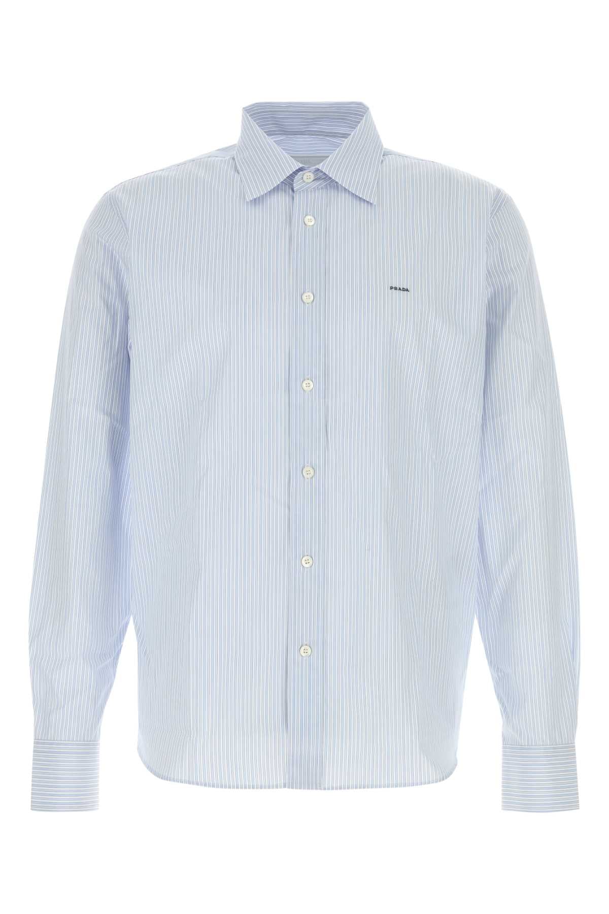 Embroidered Poplin Shirt — Blue