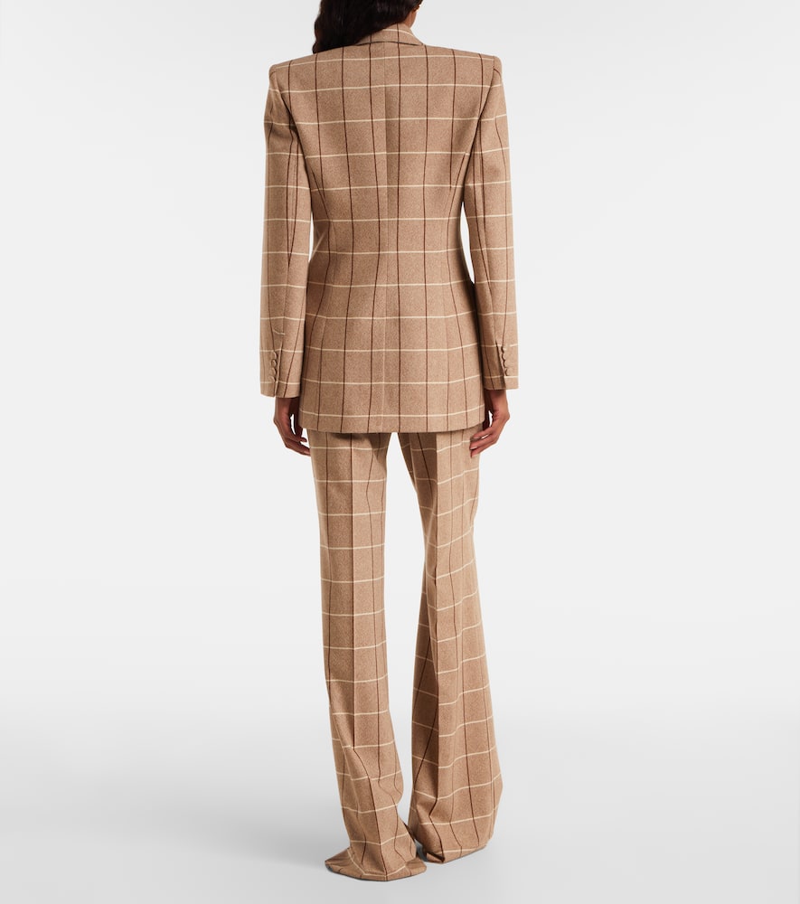 Checked double-breasted virgin wool blazer