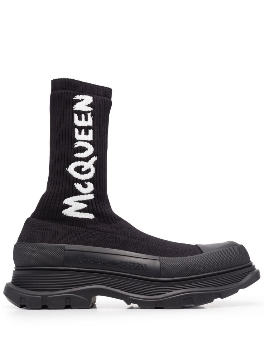 Logo-print sock-boots