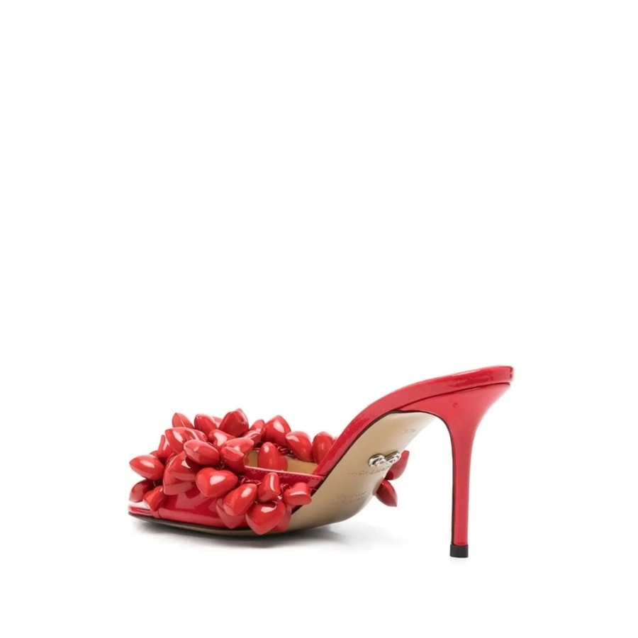 Red Puffy Heart Mules