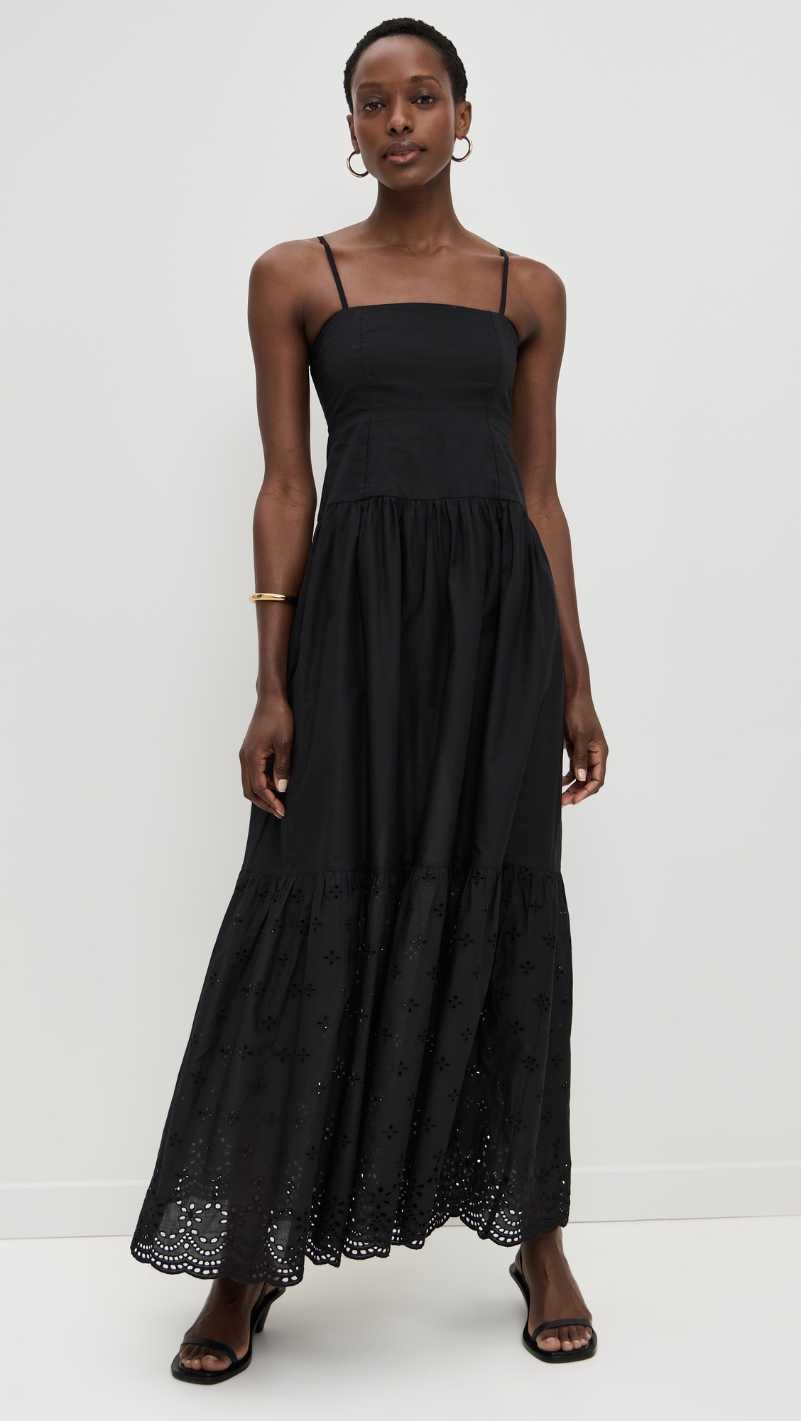 Square Neck Maxi Dress Black