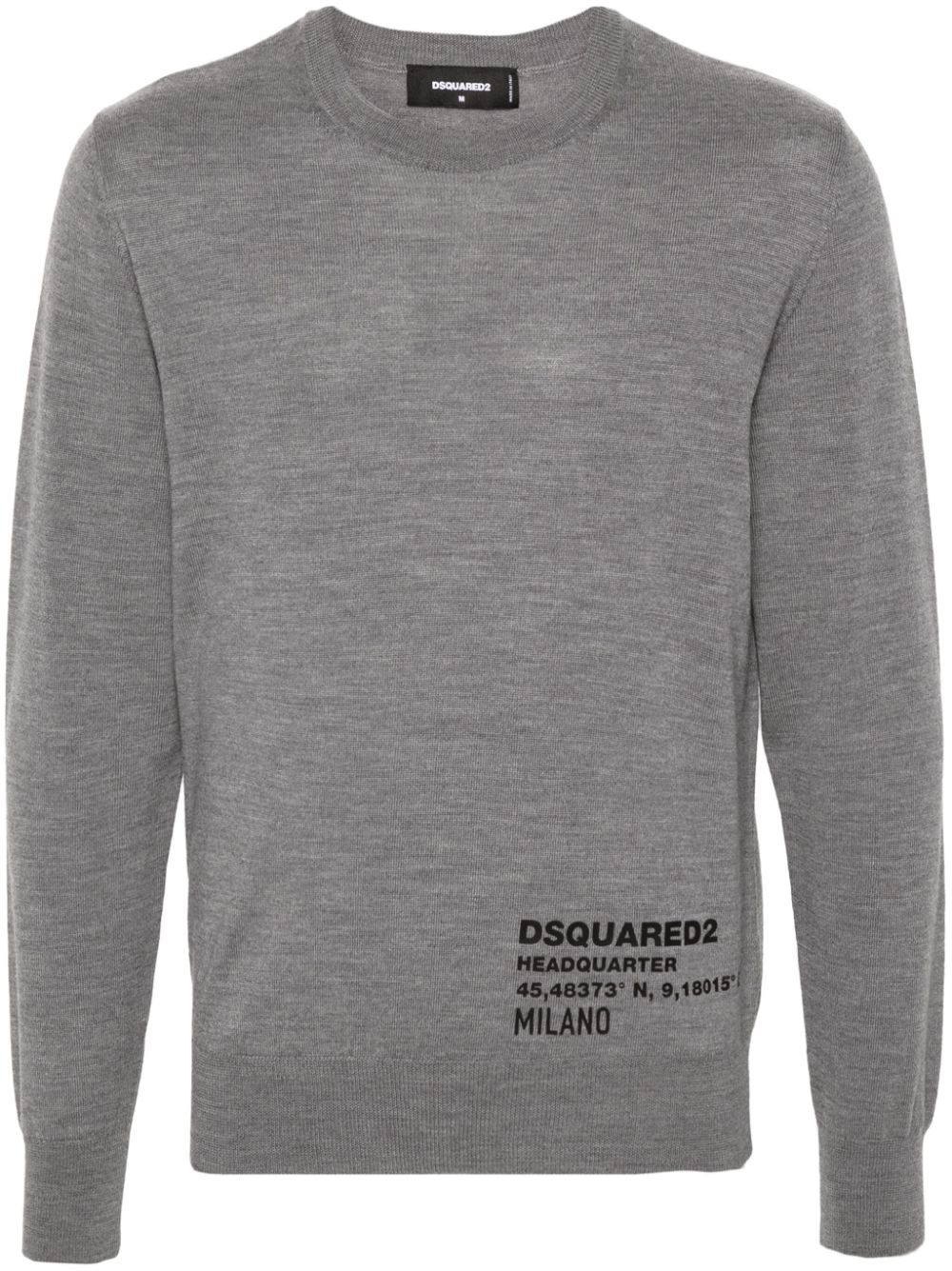 Logo-print wool jumper - Grey