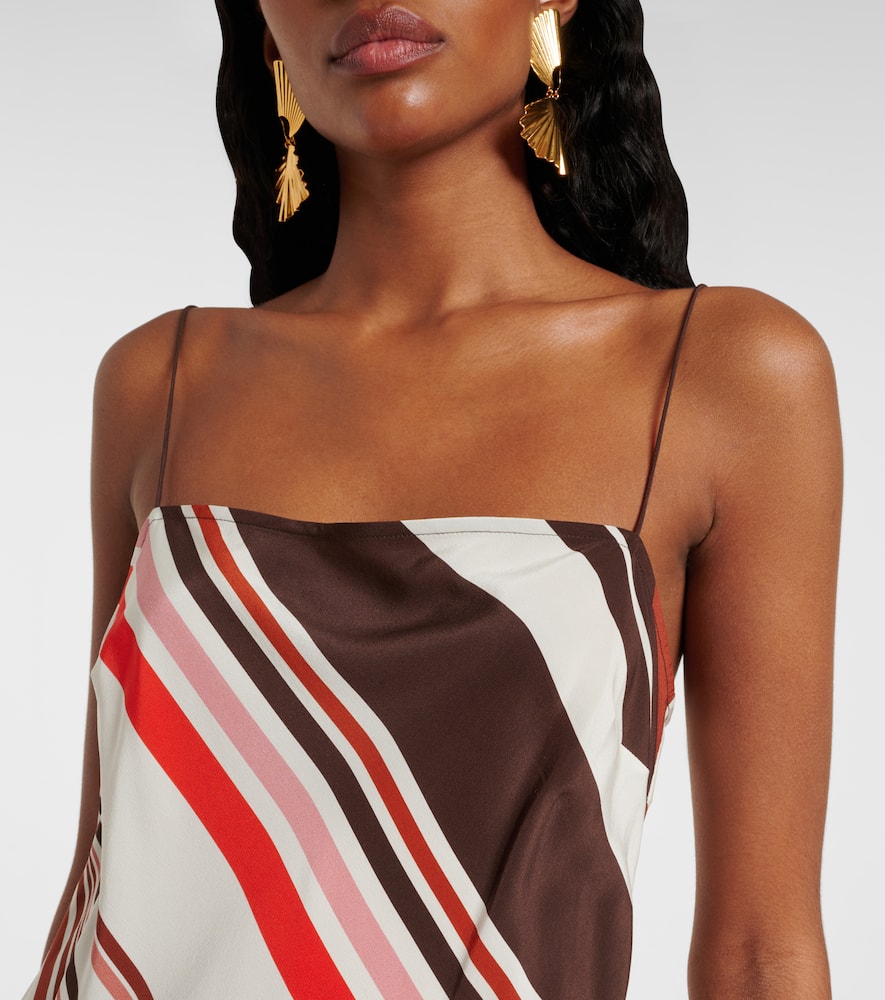 Thistle striped silk satin maxi dress