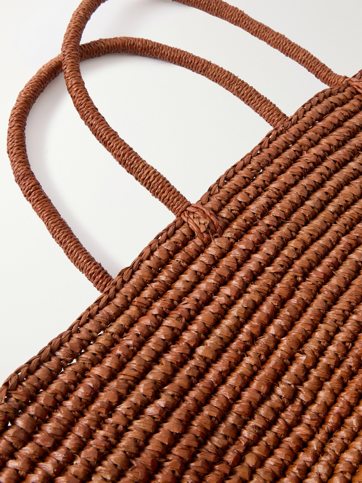 Large Straw Tote - Brown