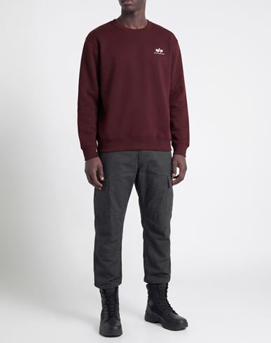 Man Sweatshirt Burgundy Size L Cotton, Polyester