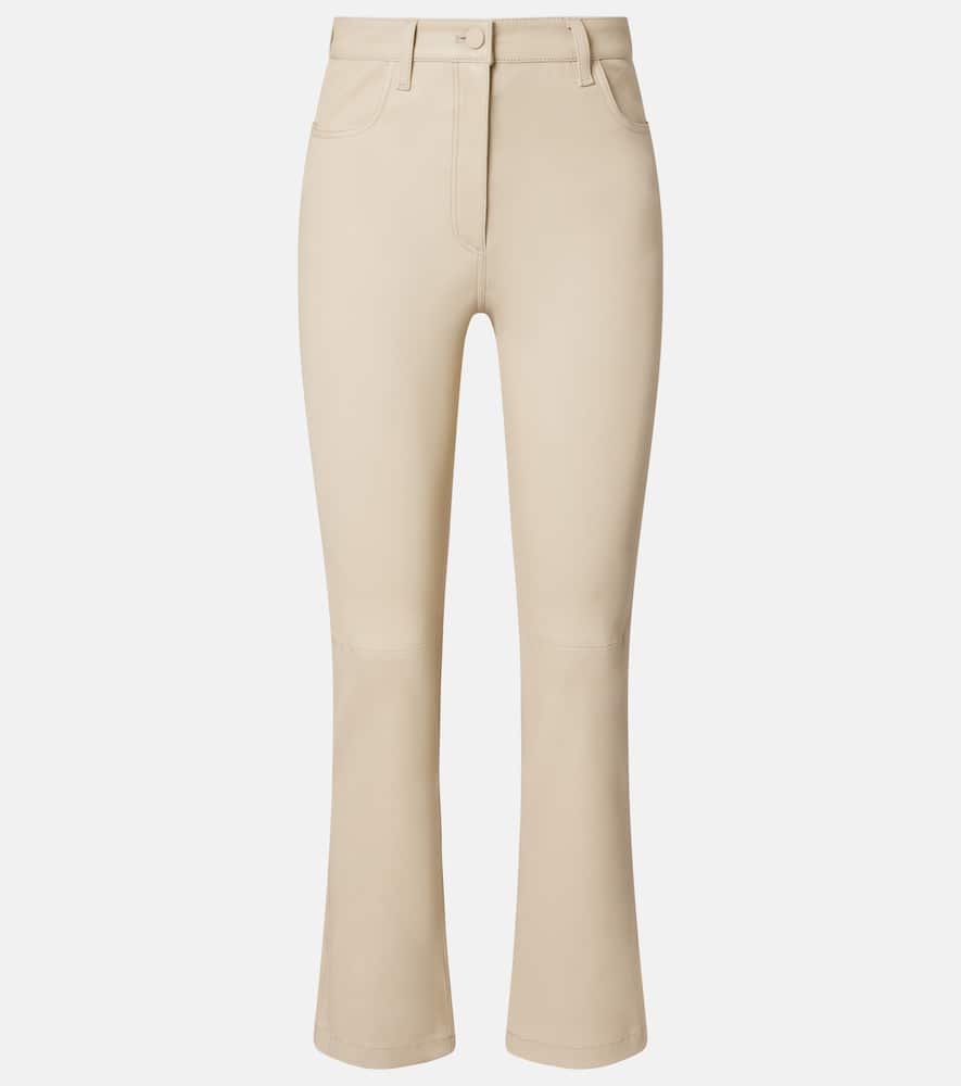 Leather bootcut pants