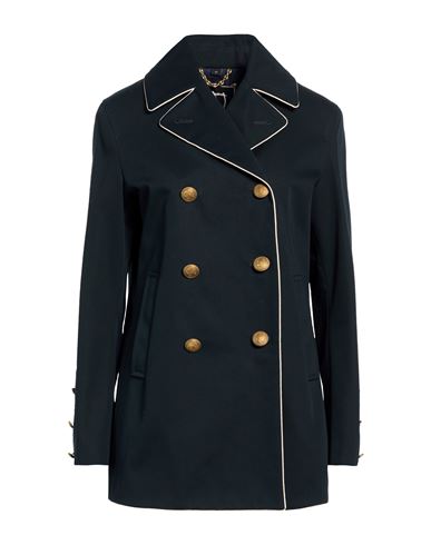 Woman Overcoat & Trench Coat Midnight blue Size 4 Cotton