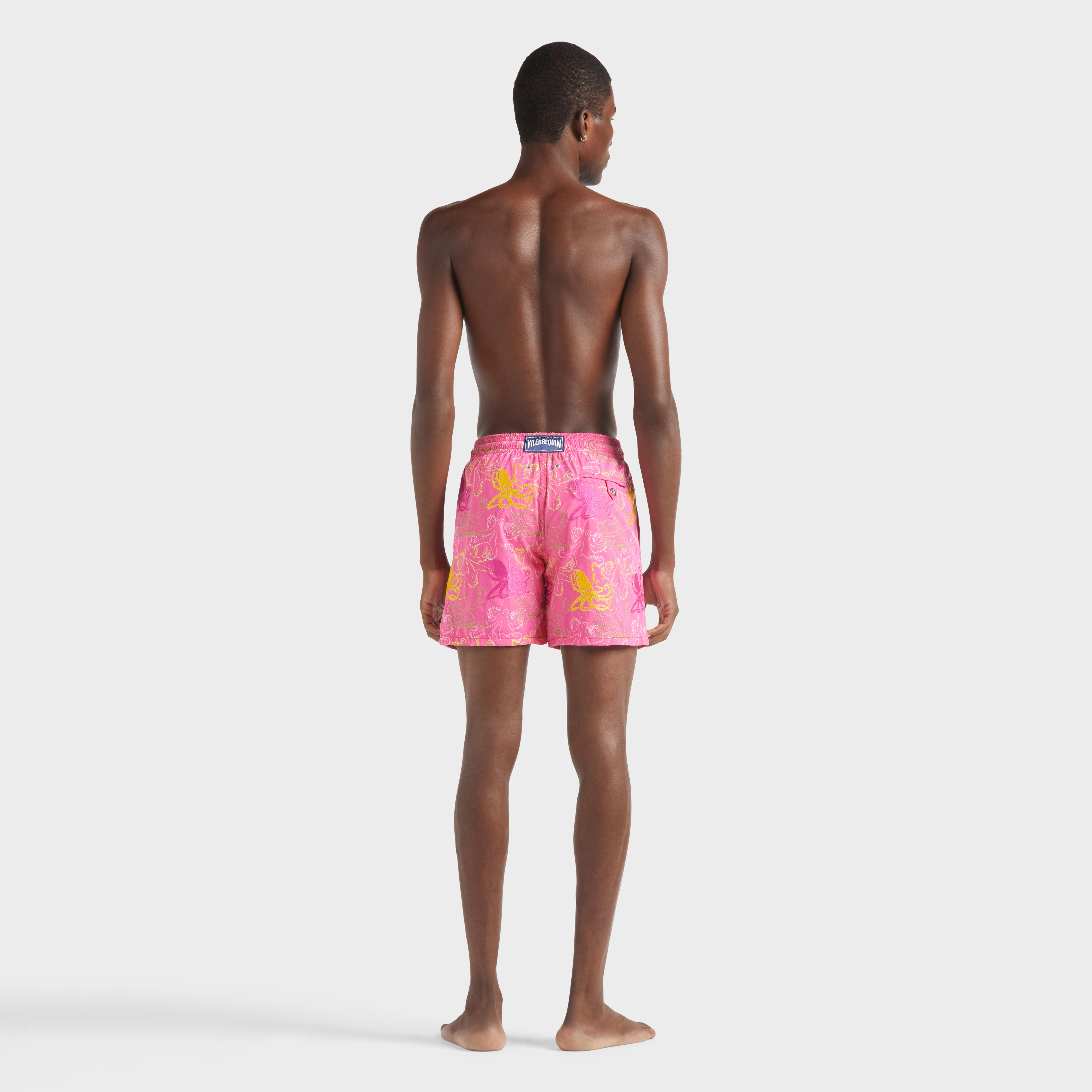 Men Swim Shorts Embroidered Octopussy - Limited Edition - Swimming Trunk - Mistral - Pink