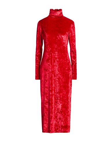 Pièce. Woman Midi dress Red Size 4 Viscose, Polyester, Elastane