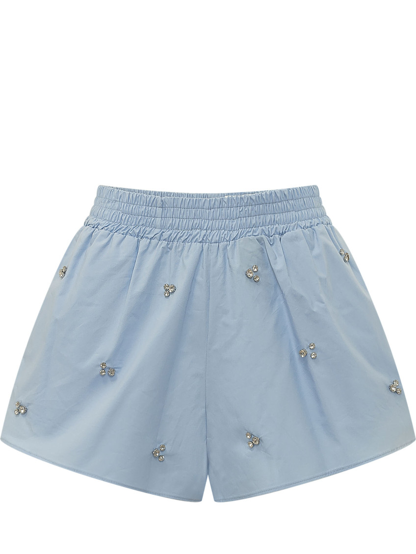 Blue Embellished Shorts