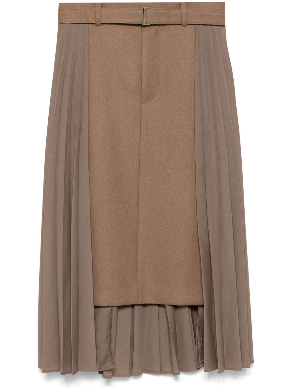 Suiting x wool melton skirt - Neutrals