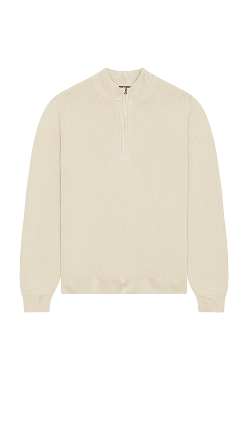 Rhone SWEATSHIRT MIT KURZEM REISSVERSCHLUSS COMMUTER in Cream. Größe XL/1X. Also in L