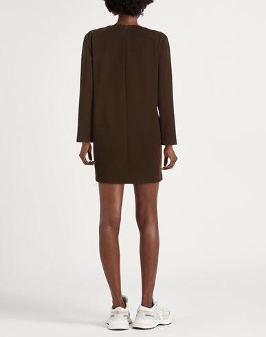 Woman Mini dress Chocolate brown Size 10 Cotton, Elastane