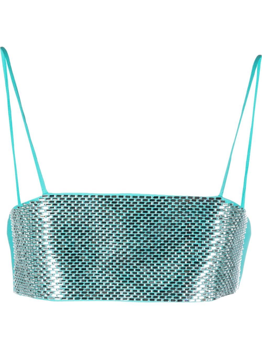 Crystal-embellished cropped top - Blue