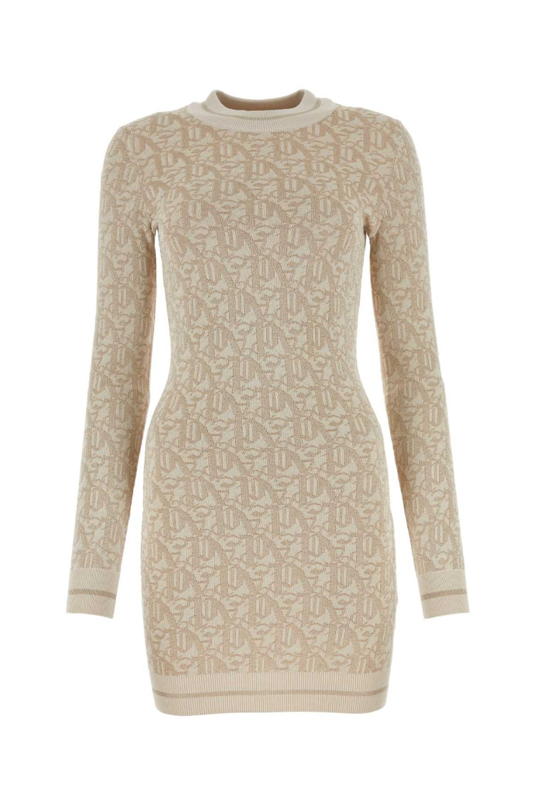 Monogram jacquard minidress - Neutrals