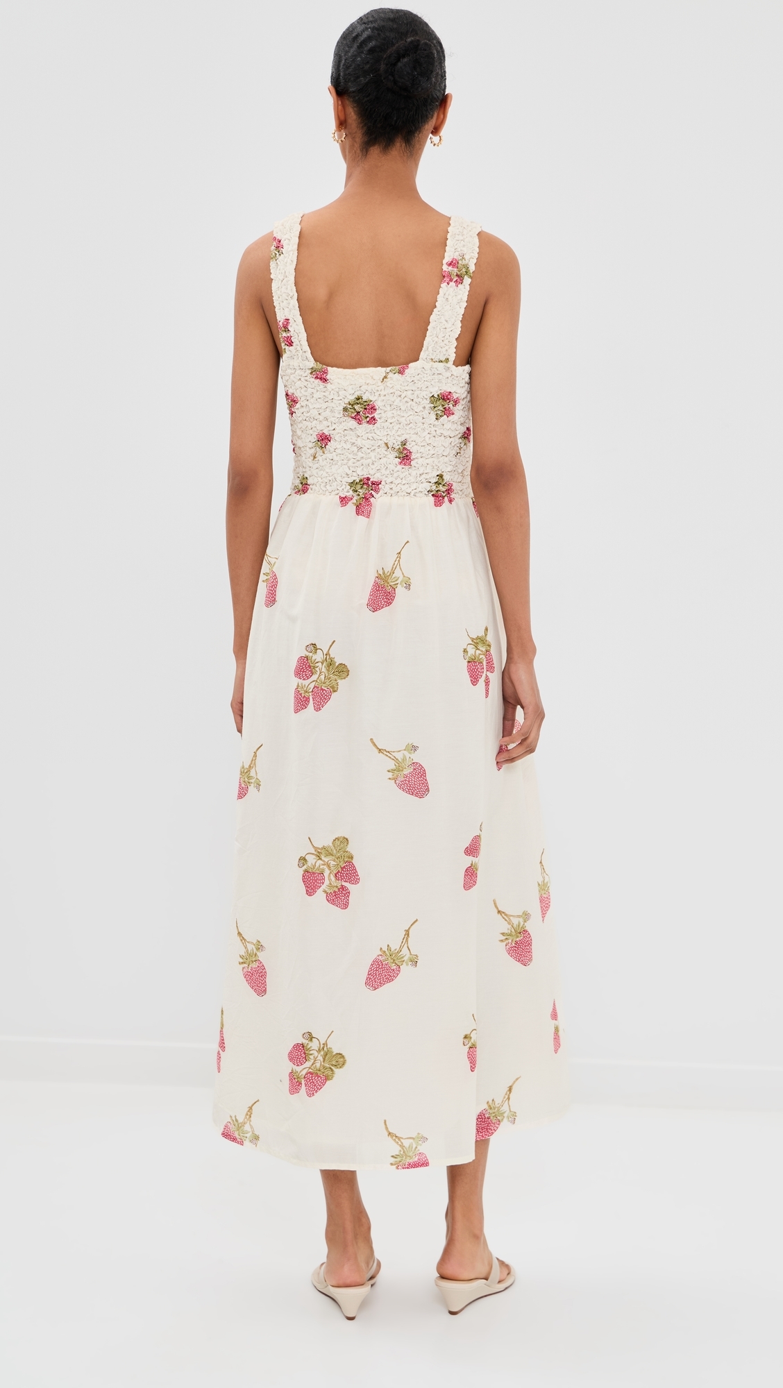 Kay Strawberry Dot Dress Off-White