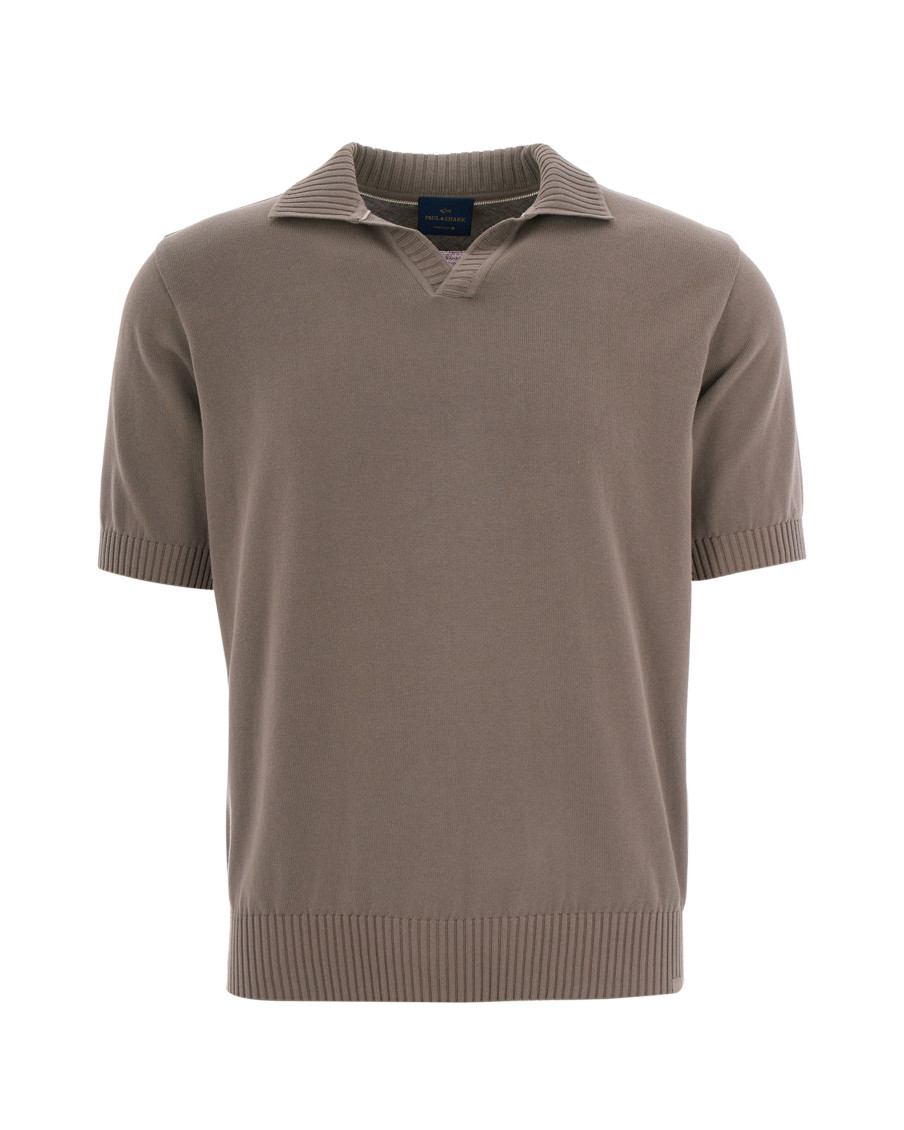 Open-Neck Cotton Polo Shirt