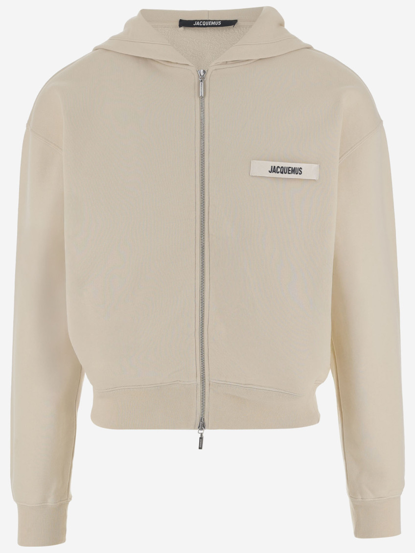 Beige Zip Up Sweatshirt