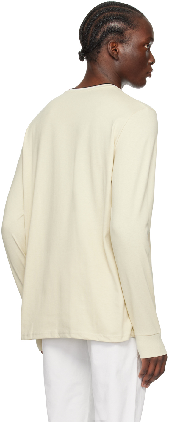 Fred Perry Beige Twin Tipped Long Sleeve T-Shirt