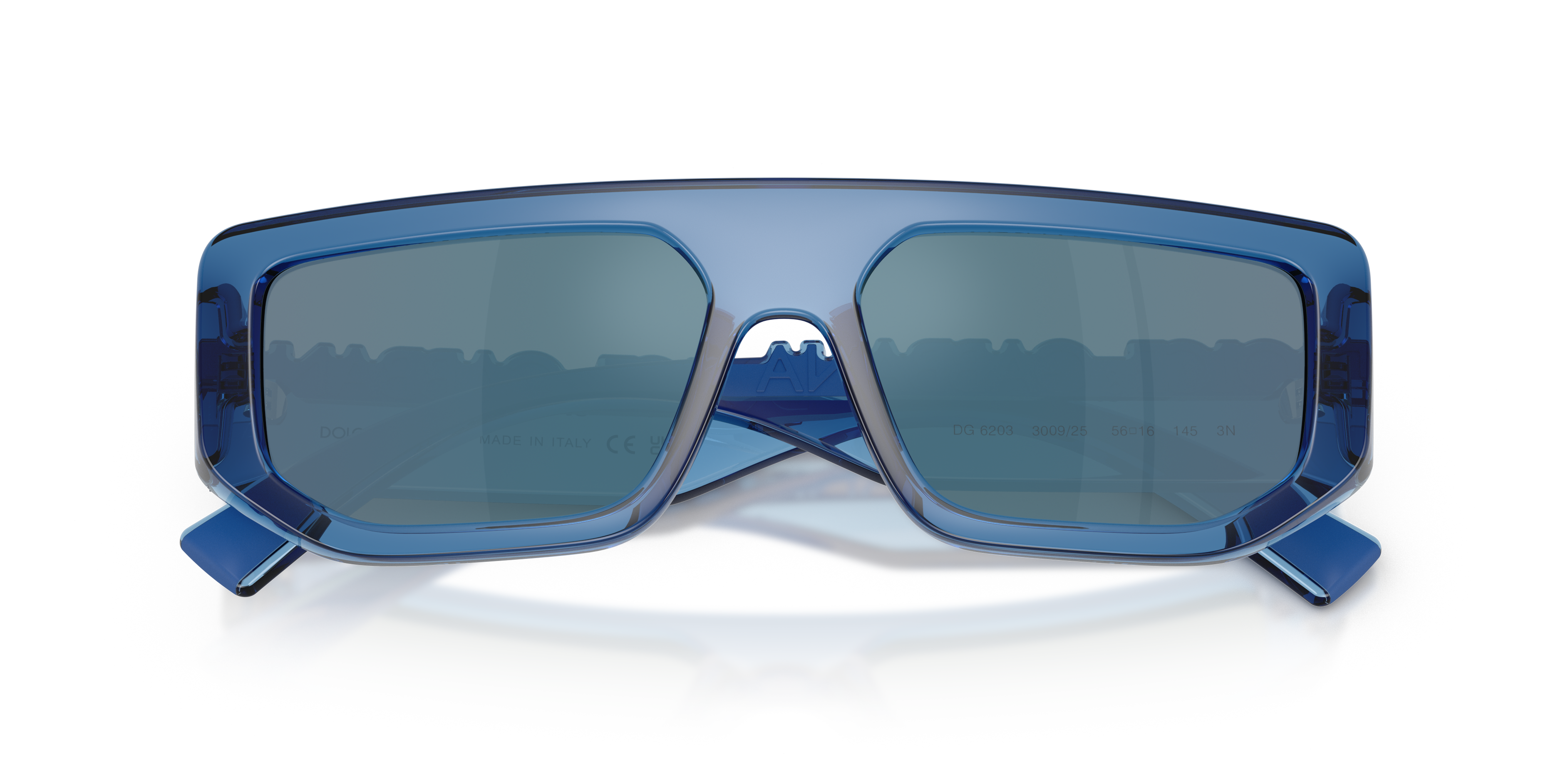 Dolce & Gabbana Unisex Dolce & Gabbana DG6203 300925 Sunglasses Injected Blue Blue Squared Norma