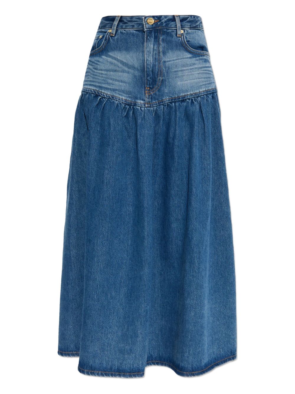 GANNI denim midi skirt - Blue