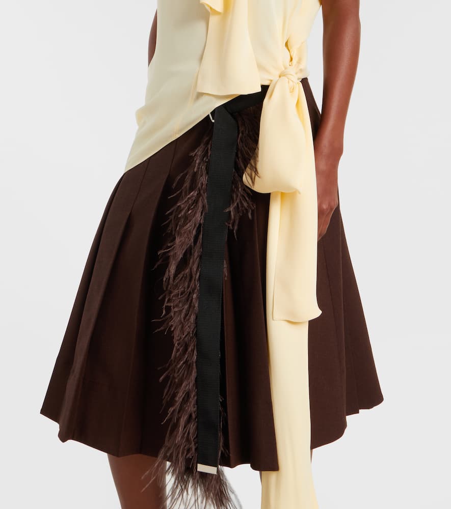 Asymmetric tie-neck blouse