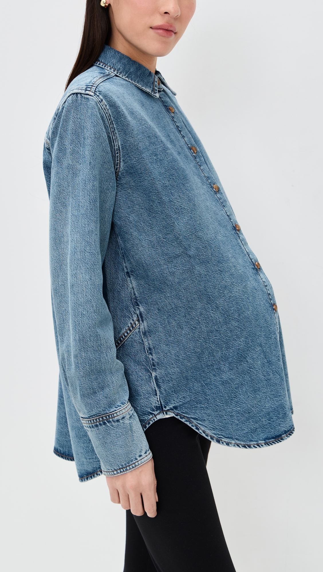 The Drapey Denim Boyfriend Shirt Vintage Dream Blue