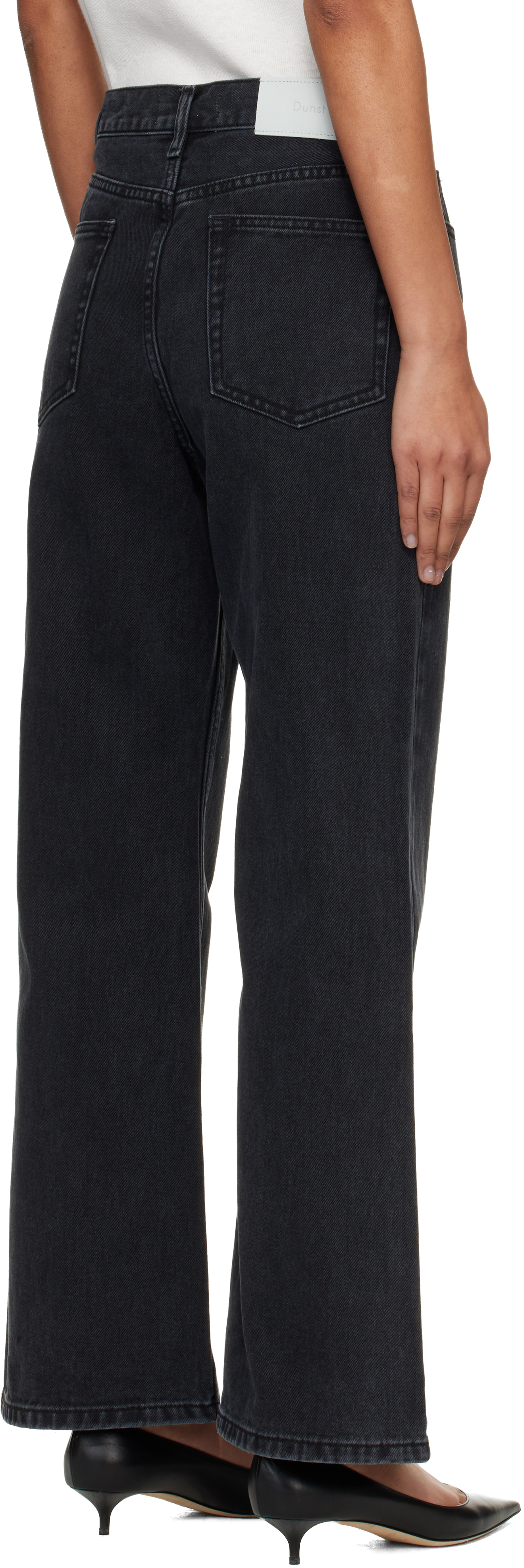 Black Relaxed Flared Jeans