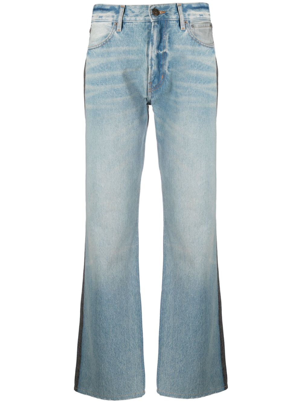 Two-tone straight-leg jeans - Blue