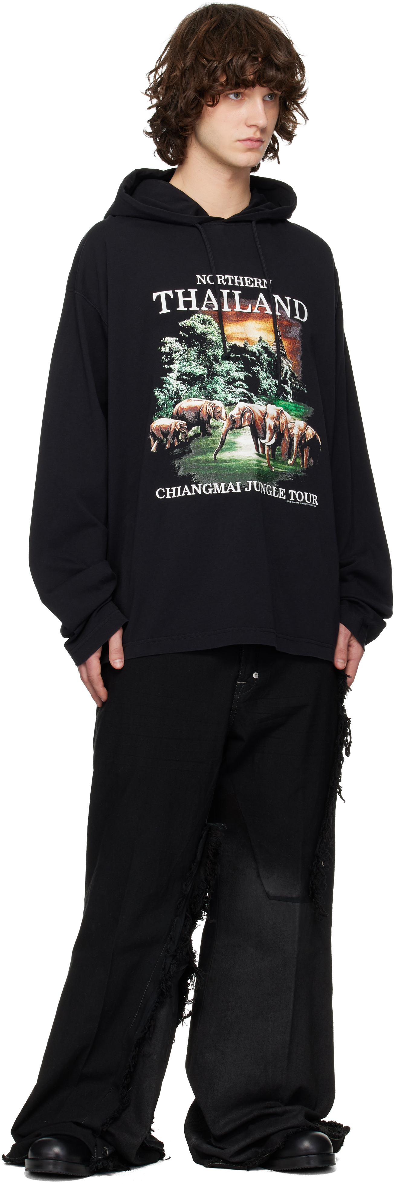 Black 'Thailand' Tourist Light Hoodie