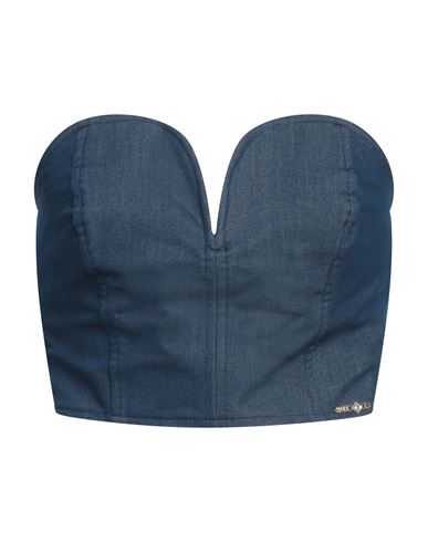 Woman Top Blue Size M Polyester, Viscose, Elastic fibres