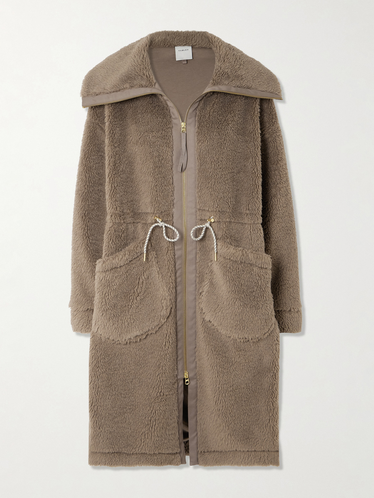 Logan Oversized Fleece Coat - Taupe